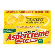 Aspercreme Pain Relieving Creme Maximum Strength Odor Free Therapy 3oz