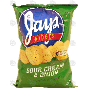 Jay's Ridges sour cream & onion flavored potato chips 10oz