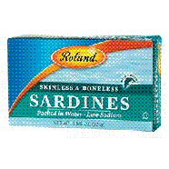 Roland  skinless & boneless sardines packed in water, low sodium 4.38oz