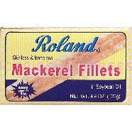Roland  mackerel fillets skinless & boneless in soybean oil  4oz