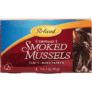 Roland  naturally smoked mussels, fancy, hand packed  3oz
