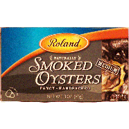 Roland  medium naturally smoked oysters, fancy, handpacked  3oz