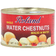 Roland  whole water chestnuts boiled in water 5oz