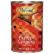 Roland  papaya chunks in light syrup 15oz