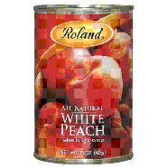Roland  white peach halves in light syrup 15oz