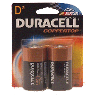 Duracell Coppertop d long lasting power battery carded 2ct