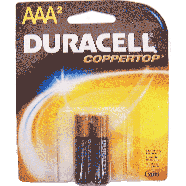 Duracell Coppertop aaa alkaline batteries 2ct