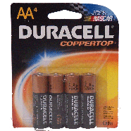 Duracell Coppertop aa alkaline batteries 4ct