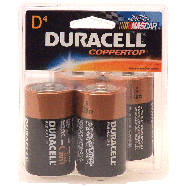 Duracell Coppertop d size alkaline batteries 4ct