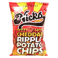 Nicks  sizzlin hot cheddar ripple potato chips 8oz