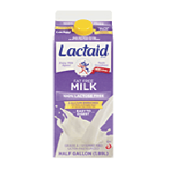 Lactaid Milk 100% Lactose Free Fat Free Calcium Fortified 0.5gal