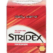 Stridex  alcohol free maximum daily care soft touch pads, acne med90ct