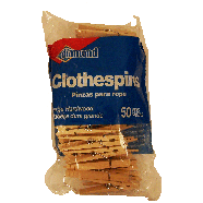 Diamond  large hardwood clothespins w/spr  50ct