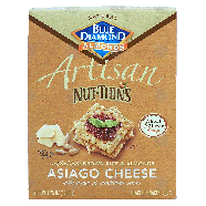 Blue Diamond Artisan nut-thins; asiago cheese crackers crafted w4.25oz