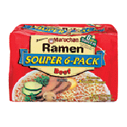 Maruchan Ramen Noodle Soup Beef  Souper 6-Pack 6ct
