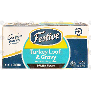 Festive  turkey loaf & gravy in a roasting pan, white meat 32-oz