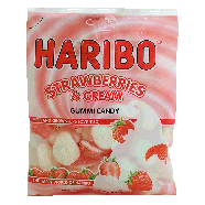 Haribo  strawberries & cream gummi candy 5oz