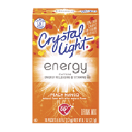 Crystal Light energy peach mango flavor drink mix, 10 packets 0.7oz