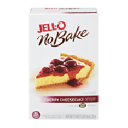 Jell-o No Bake cherry cheesecake dessert kit, includes cherry to 17.8oz