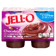 Jell-o  chocolate reduced calorie pudding snacks, sugar free, 4 14.5oz