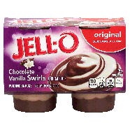 Jell-o  chocolate vanilla swirls pudding snacks, 4 cups, refrige15.5oz