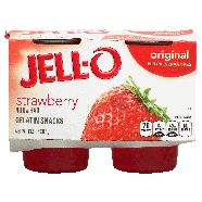 Jell-o  strawberry flavor gelatin snacks, 4-cups, refrigerated i13.5oz