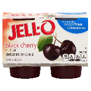 Jell-o  black cherry low calorie gelatin snacks, sugar free, 4 c12.5oz