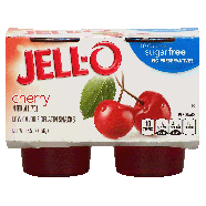 Jell-o  cherry low calorie gelatin snacks, sugar free, 4 cups, r12.5oz