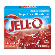 Jell-o Gelatin Dessert Sugar Free Strawberry Low Calorie 0.3oz