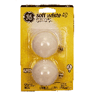 General Electric  40 watt soft white decorative G16 1/2 bulbs, 290  2ct