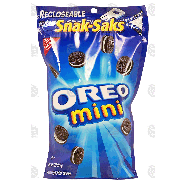 Nabisco Oreo snak-saks; mini chocolate sandwich cookies 8oz