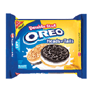 Nabisco Oreo heads or tails double stuf; sandwich cookies 15.25oz