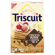 Nabisco Triscuit cracked pepper & olive oil crackers baked with 1009oz