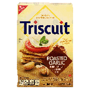 Nabisco Triscuit roasted garlic flavored snack crackers baked with 9oz