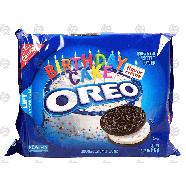 Nabisco Oreo Birthday Cake flavor creme chocolate sandwich cook15.25oz