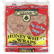 Cedar's  honey wheat wraps, flax seed, oat bran, omega-3, protein10-oz