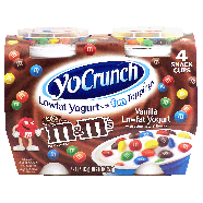 Yo Crunch M&M's vanilla lowfat yogurt with m&m's candies, 4- 4oz cu4pk