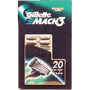 Gillette Mach 3 shaver refill cartridges, 3 blade system 20ct