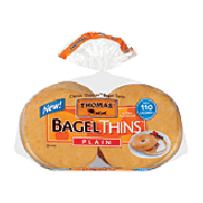Thomas' Bagel Thins plain, 8-count, pre-sliced, 110 calories 13oz