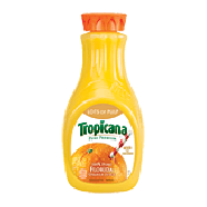 Tropicana  100% pure orange juice, grovestand, lots of pulp 59fl oz