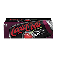 Coca-Cola Zero Cherry calorie free cola with cherry flavor, 12144fl oz