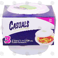 Reynolds Casuals 3 round containers with vented lids, bpa free, 2 c 3pk