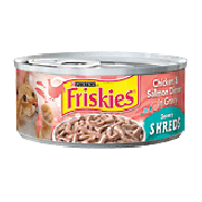Friskies Wet Cat Food Shredded Chicken & Salmon Dinner In Gravy 5.5oz