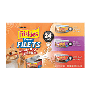 Purina Friskies Prime Filets; canned cat food, variety pack, 24 8.25lb