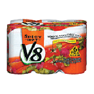 V8  spicy hot 100% vegetable juice 6 5.5-fl. oz. cans 6pk
