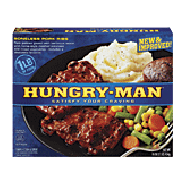 Hungry-Man  boneless pork rib shaped patties, home-style mashed p16-oz