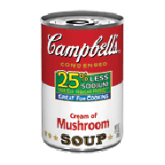 Campbell's  cream of mushroom condensed soup, 25% less sodium 10.75oz