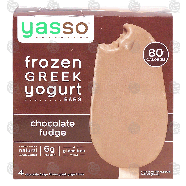 Yasso  frozen greek yogurt bars, chocolate fudge, 4 bars 14-fl oz