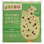 Yasso  frozen greek yogurt bars, mint chocolate chip, gluten f14-fl oz