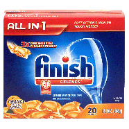 Finish All in 1 automatic dishwasher detergent gelpacs, super conc20oz
